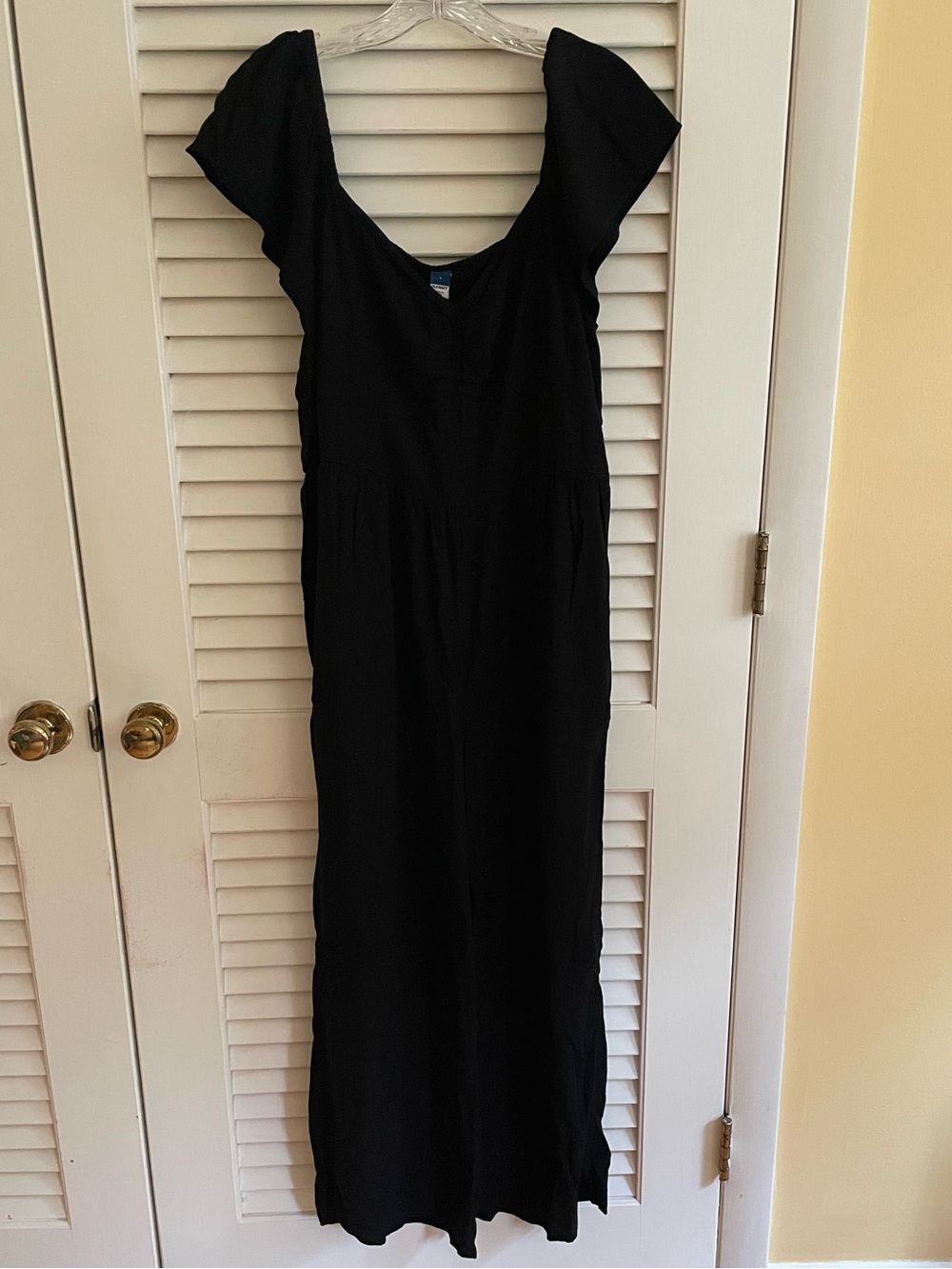 Old Navy Black Jumpsuit with Off Shoulder Flutter Sleeves